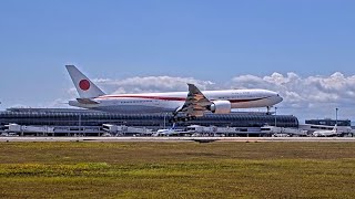 政府専用機、仙台空港でタッチ・アンド・ゴー　ライブカメラが捉えた「日の丸」