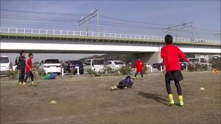 動画で見れる！やら・り～の基礎サッカー講座　オリジナルGKトレーニング「３対１ボール回し」