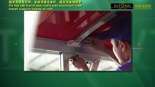 The installation of windshield, top roof for  LVTONG LT-S14 shuttle Bus