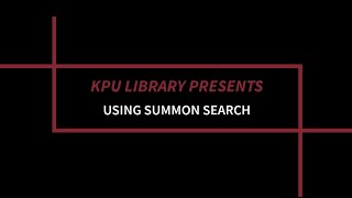 Summon Search