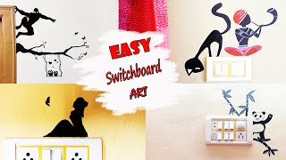 Simple wall painting | Switchboard wall art | DIY wall painting ideas | 5 minute painting ideas 2021