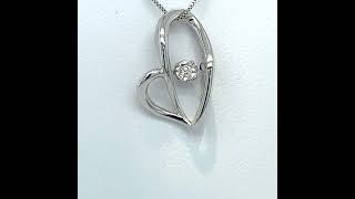 Diamond Moving Heart Pendant with 0.02TDW set in 10K White Gold