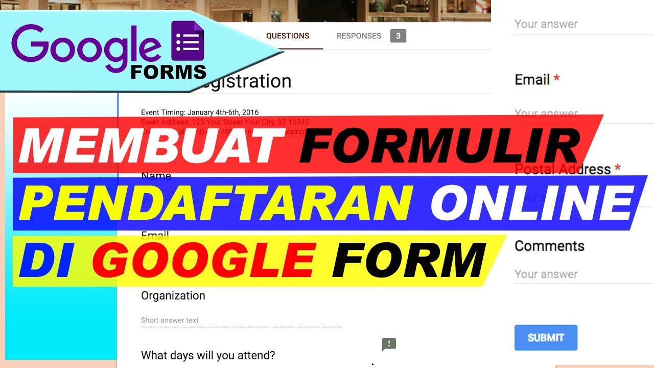 Cara Membuat Formulir Pendaftaran Online Di Google Form - YouTube