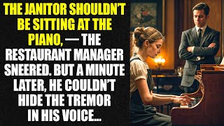 The janitor shouldn’t be sitting at the piano the restaurant manager sneered. But a minute later..