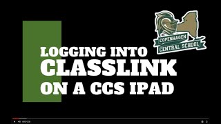 Logging into Classlink on a CCS iPad