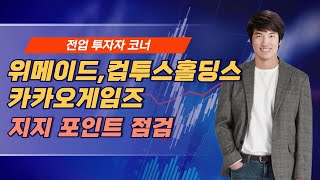 전업 투자자 코너 - 위메이드,컴투스홀딩스,카카오게임즈 지지 포인트 점검