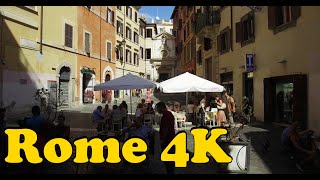 Walk around Rome Italy. [4K] Piazza Venezia - Trastevere - Piazza Navona.