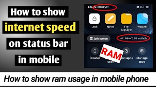 how to show internet speed on notification /status bar in redmi note 9 pro, redmi note 10, poco m3