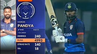 Hardik pandya 74 runs in 35 balls batting vs Gujarat | Syed mushtaq Ali trophy 2024 highlights