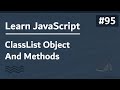 Learn JavaScript In Arabic 2021 - #095 - Class List Object And Methods