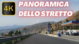 4K - STRADA PANORAMICA DELLO STRETTO DI MESSINA | Torre Faro - Messina downtown | SP43 bis