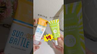 Battle sunscreen spf 30 emina sun battle spf 30vs Azarine calm my Acne spf 35 #sunscreen