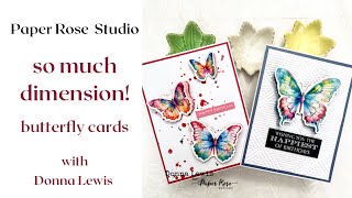 Paper Rose Studio | layered butterfly cards