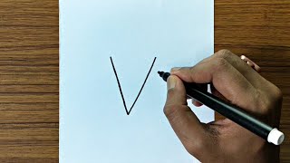 How to draw ice cream cone from V letter | Ice cream drawing very easy for beginners