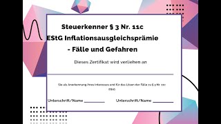 Inflationsausgleichsprämie für 2023 § 3 Nr. 11c EStG - Voraussetzungen, Fälle und Gefahren