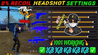 Free Fire Max Auto Headshot Trick 2024 Sensitivity ⚙️ 2gb, 3gb, 4gb Ram Headshot Sensitivity Setting