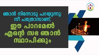 ഞാൻ നിന്നോടു പറയുന്നു  നീ പത്രോസാണ്; ഈ പാറമേൽ എന്റെ സഭ ഞാൻ സ്ഥാപിക്കും