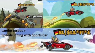 Not maxed Lambo is also fun + Speedrunning try - Hill Climb Racing 2