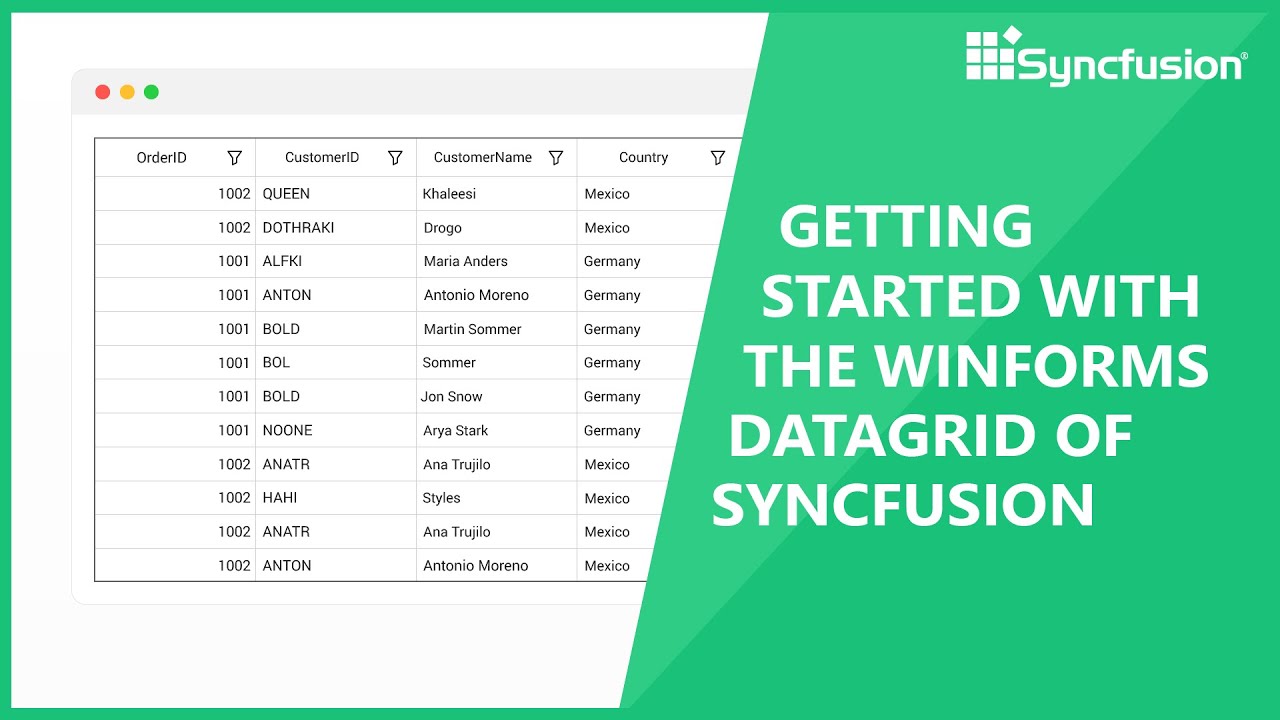 Getting Started With Syncfusion Winforms Datagrid Youtube