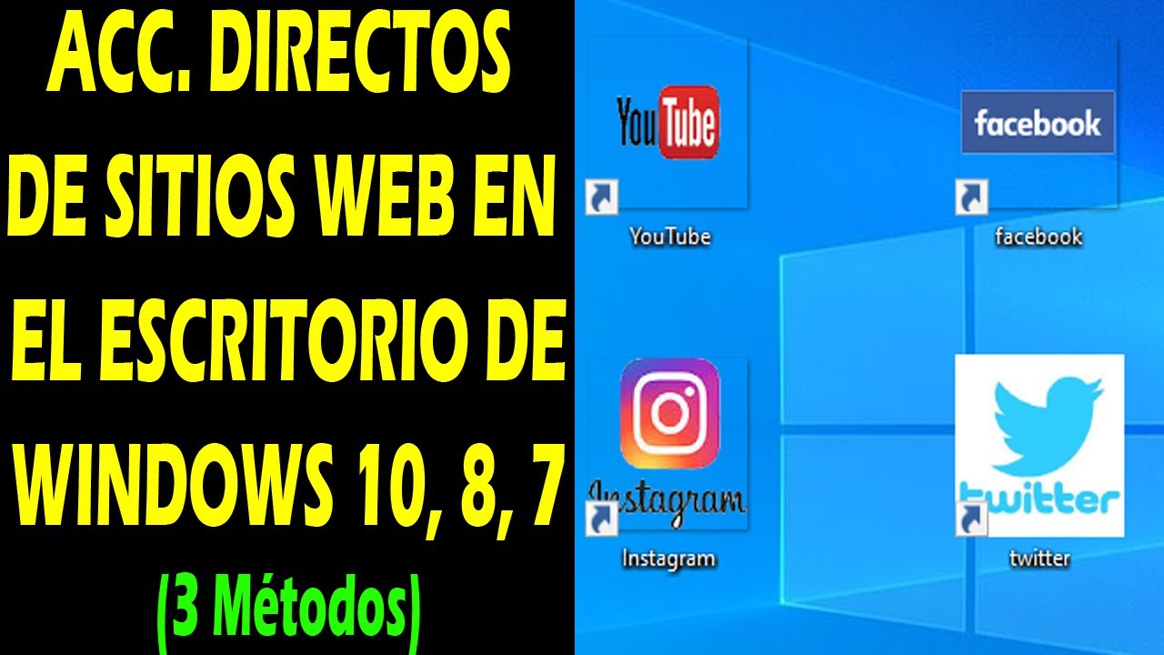 COMO CREAR ACCESOS DIRECTOS DE PAGINAS WEB EN EL ESCRITORIO DE WINDOWS ...