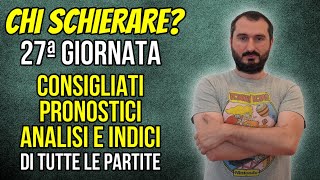 Chi Schierare al FANTACALCIO? 27^ Giornata ANALISI Partite Serie A Nomi Consigliati Indici