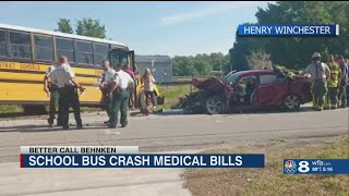 Family of student injured in school bus crash receives medical bills for thousands