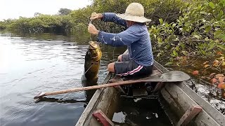 舍不得孩子套不住狼，大叔用小鱼换大鱼，刚扔下去就有大货掠食