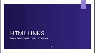 4 7 HTML Links Disable link using javascript