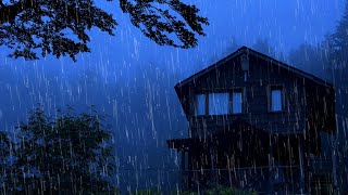 Treatment of Insomnia to Deep Sleep Immediately - Heavy Rain on Old Roof \u0026 Thunder Sounds at Night