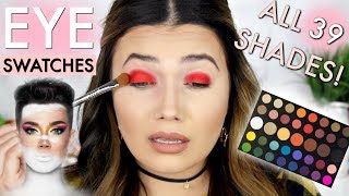 James Charles x Morphe EYE Swatches! ALL 39 SHADES!! Live Swatches