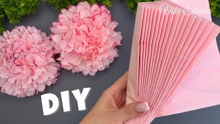 How to make Easy Tissue Paper Flowers DIY Paper Craft Tutorial
