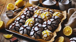 Cracked Cookies Two Versions – Chocolate or Lemon, Which Is Your Favorite? 🍫🍋