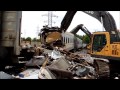 arden scrap shears as070 on volvo ec360 cutting railways wagons