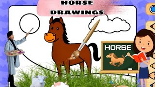How to draw an CUTE HORSE 🐎| easy bigineer step by step horse drawings @artr0w158