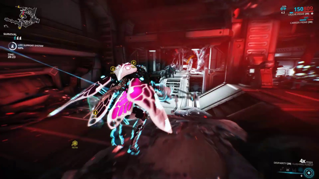 Pc Warframe Arbitration Solo Infested Survival X Gladiator Valkyr