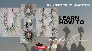 DIY | 4 Different Money Leis using 2 Folds | Easy Graduation Money Leaf Leis | Money Leaf Origami