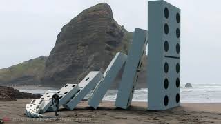 Giant Domino Effect in Real Life With People Accident Avoiding