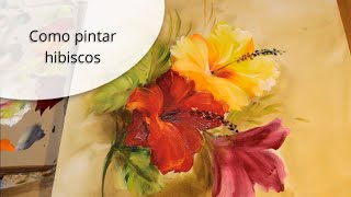 Como pintar hibiscos