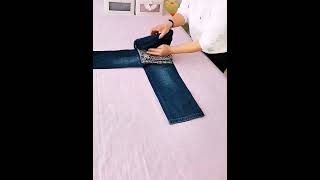 The folding method of shirts and jeans