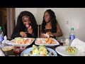 SEAFOOD MUKBANGQ&A W MY TWIN + REACTION TO OUR LIVE VIDEOS