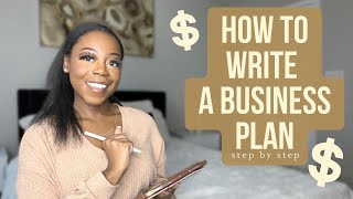 How To Write A Business Plan | Entrepreneur | Step by Step | Small Business | Jada Renee