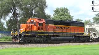 Pacing BNSF 1825 as it shoves a cut of cars into Galesburg Yard August 6, 2022