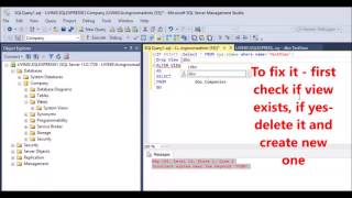 MS SQL - Fix Error - Incorrect syntax near the keyword 'VIEW'