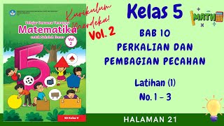 Kurikulum Merdeka Kelas 5 Matematika Bab 10 | Latihan (1) No. 1 - 3 | Halaman 21