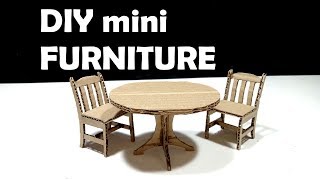 How to make a simple MINI FURNITURE from CARDBOARD