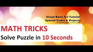 Solve math puzzle in 10 seconds | Math Tricks | Visual Basic 6 by VBeasyCODES