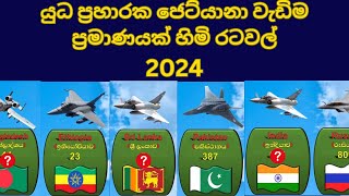 ප්‍රහාරක ජෙට්යානා වැඩිම ප්‍රමාණයක් හිමි රටවල් / Fighter Aircraft / Interceptor fleet