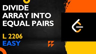 DIVIDE ARRAY INTO EQUAL PAIRS | Leetcode 2206 | Javascript | DSA IN JS #dsa #javascript #leetcode
