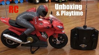 Kids' Remote Control Toys: Unboxing a Racing Motorcycle RC Toy with Maya and Baby Marxlen
