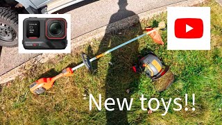 worst video yet 😂 new strimmer, new camera. #machinery #husqvarna